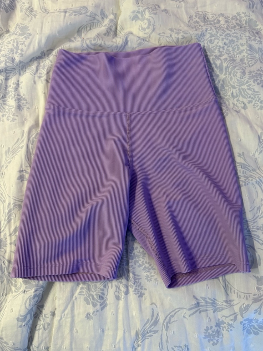 LoveShackFancy x Beachriot Ribbed Lilac Bike Shorts